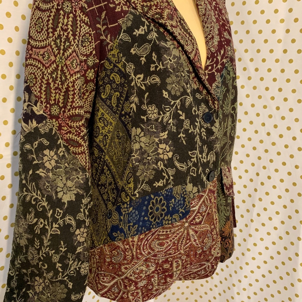Sacred Threads  multicolored floral brocade jacket - Picture 3 of 5